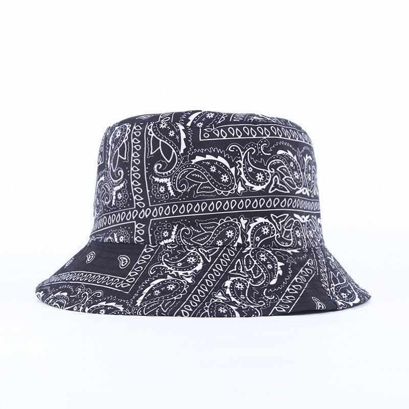 Retro European American Printed Cashew Bucket Hat Outdoor Travel Sun Hat