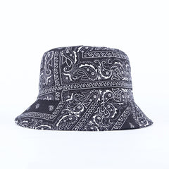 Retro European American Printed Cashew Bucket Hat Outdoor Travel Sun Hat