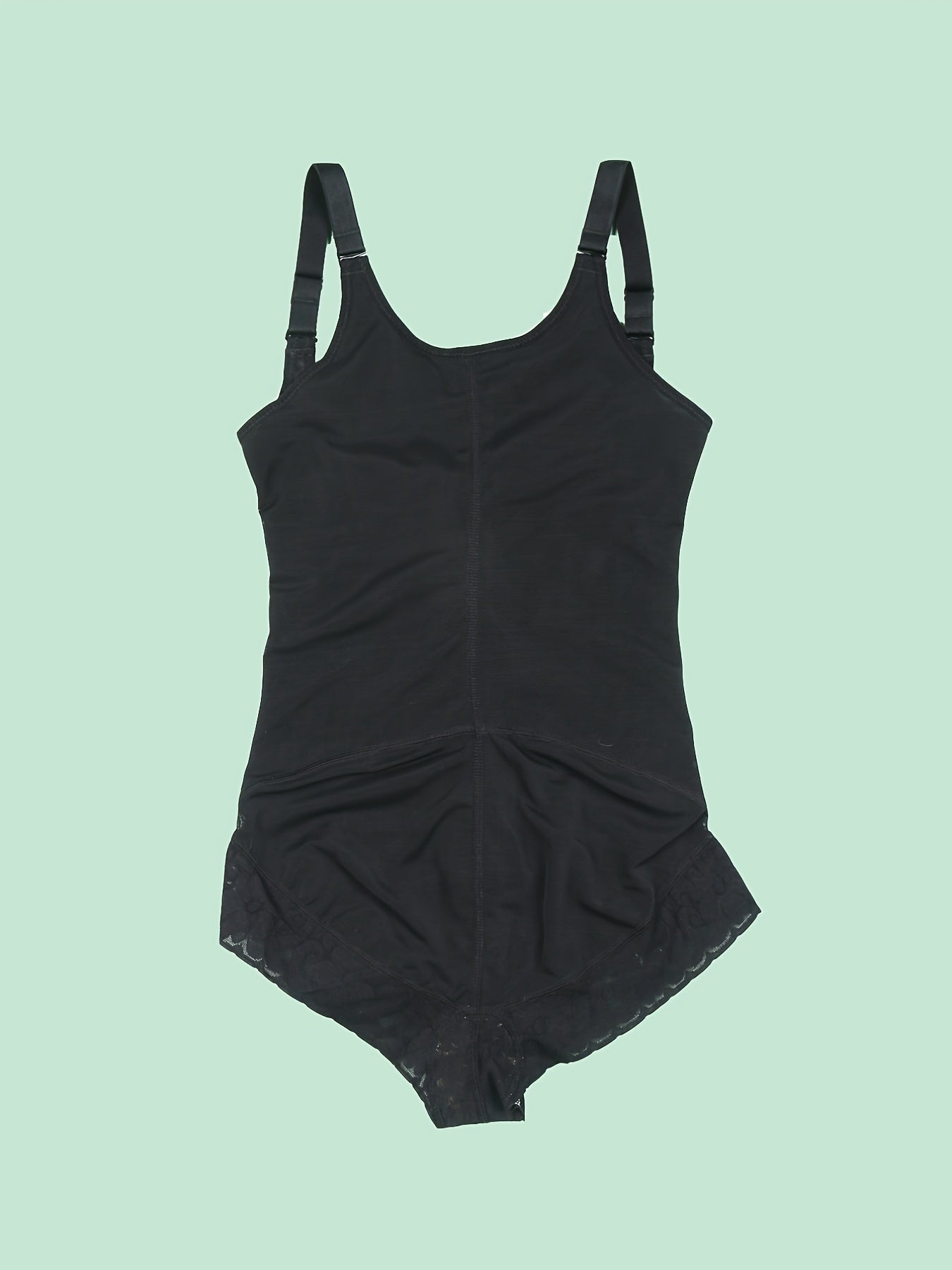 Solid Front Zipper Bodysuit Shapewear