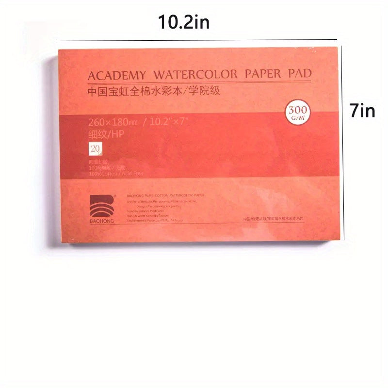 100% Cotton Watercolor Paper 20 Sheets Hand Painted Book for Artists Students