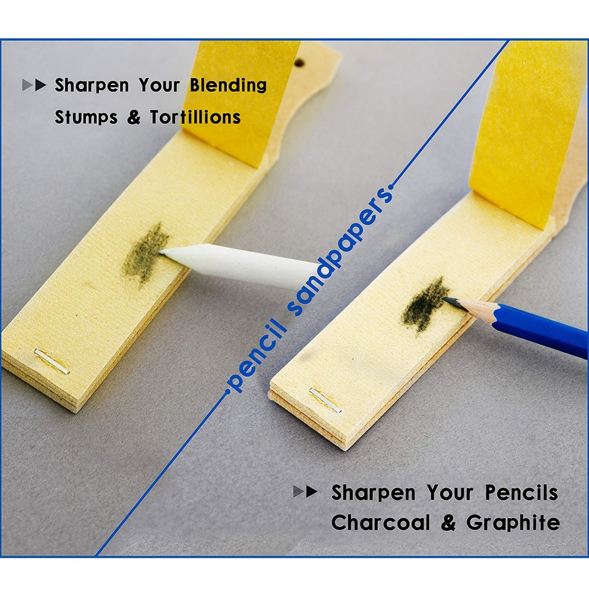 12pcs Blending Stumps & Tortillions for Paper Art with Sharpener
