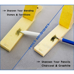 12pcs Blending Stumps & Tortillions for Paper Art with Sharpener
