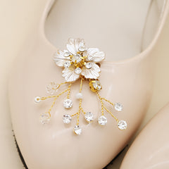 Crystal Beads Flower Shoe Clips Rhinestone Shoe Buckles Accessories