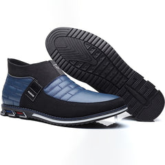 Men's Plaid Slip On Ankle Boots Smart Casual Outdoor Walking Shoes