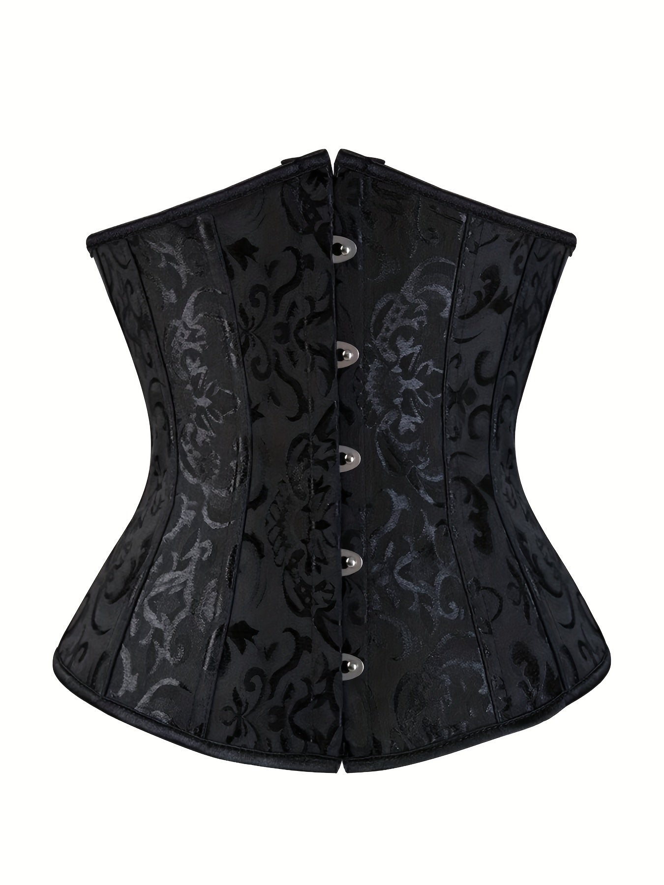 Jacquard Strapless Corset Retro Court Style Lace Up Body Shaper