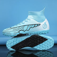 Boy's High Top TF Football Boots Outdoor Anti skid Breathable Soccer Cleats