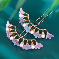 Antique Style Flower Juda Pin Alloy Pearl Hairpin for Women Girls