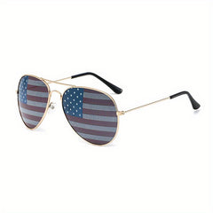 Men's American Flag Sunglasses Metal Frame