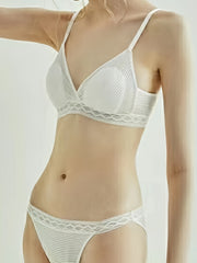 Women's Mesh Lingerie Set Push Up Bra & Cheeky Panties