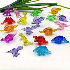 24pcs Dinosaur Toys Acrylic Dino Decoration Gems DIY Happy Birthday Party