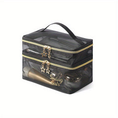 Breathable Mesh Clear Makeup Bag Nylon Makeup Pouch Portable Toiletry Bag