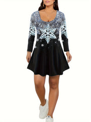 Plus Glitter Snowflake Print Tee & Leggings Two Piece Set
