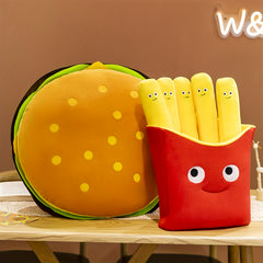 Hamburger & Fries Plush Toy Set, Fully Filled