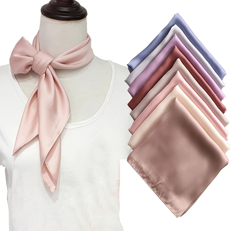 Solid 50s Neck Scarf Retro Silk Necktie Long Skinny Scarf For Purse
