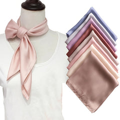 Solid 50s Neck Scarf Retro Silk Necktie Long Skinny Scarf For Purse