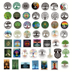 50Pcs Life Tree Doodle Sticker Waterproof Decorative DIY Creative Toys