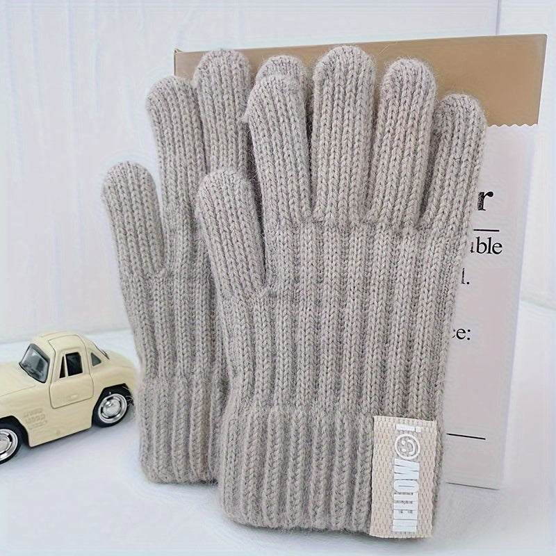 Kids' Warm Knitted Gloves for Winter Weather