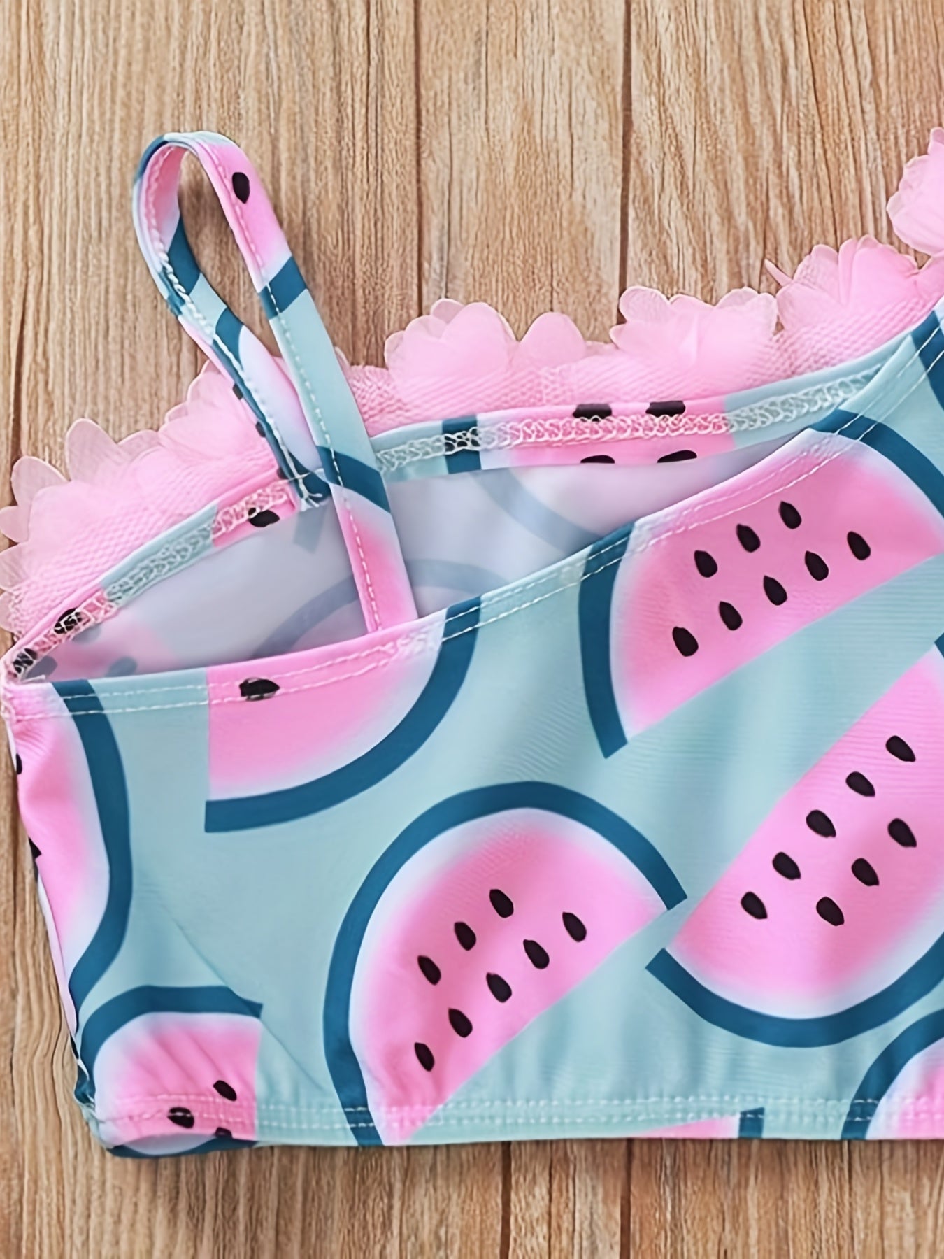 Watermelon Print Swinsuit Kid's Crop Top & Shorts