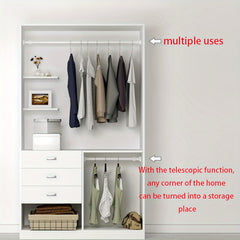 Adjustable Hanging Closet Rod Durable Telescopic Clothes Rod Heavy Duty Rack