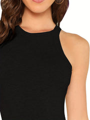 Sleeveless Crew Neck Bodysuit Sexy One Piece Bodysuit