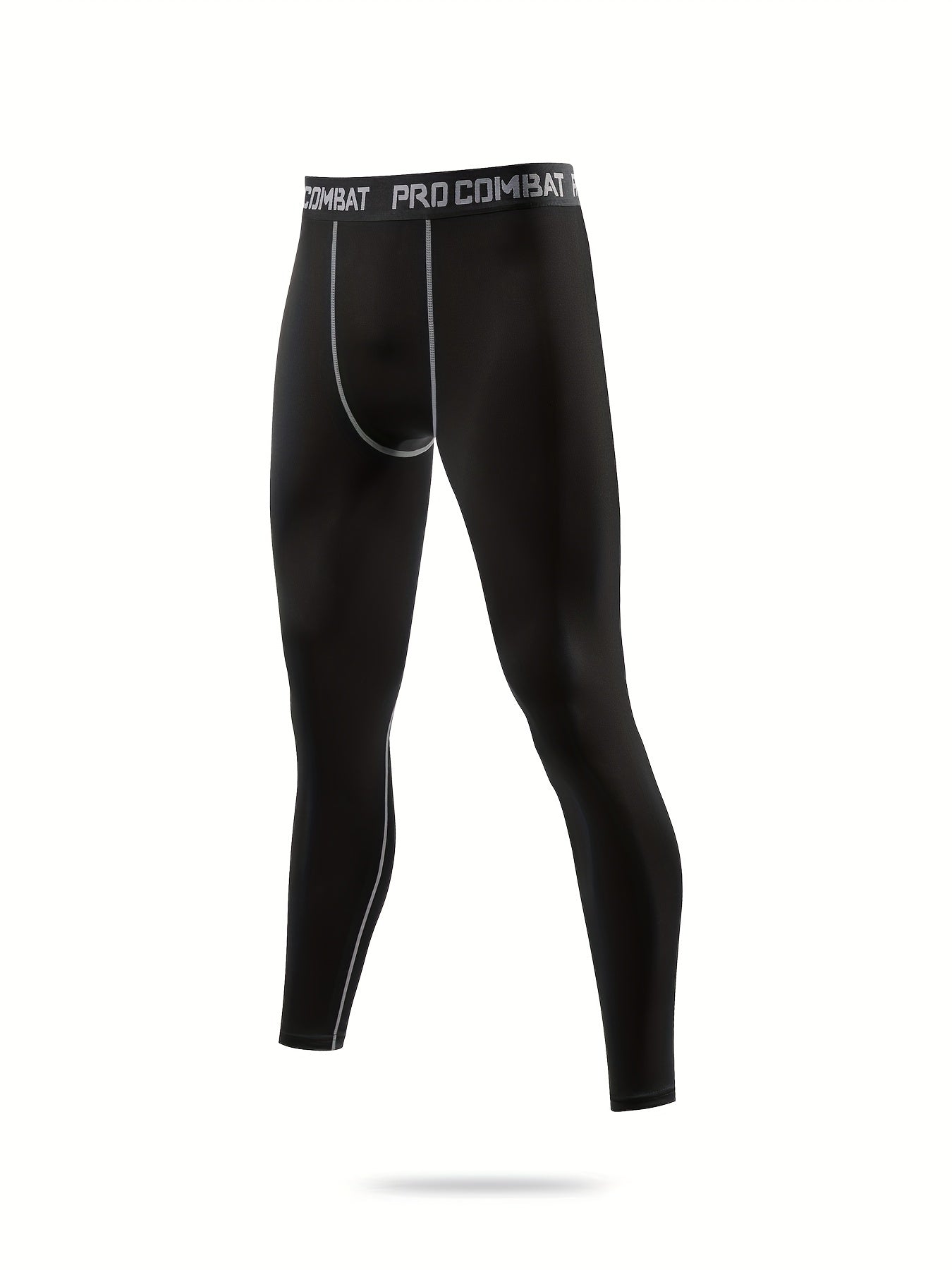 Men's Solid Bottom Leggings Active Sports Compression Pants