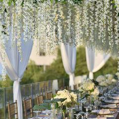 16 Branches Wisteria Hanging Flowers 46 Cm Artificial Wisteria Vine Silk Flowers