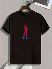 Pattern Print Men's Sports T-shirt Graphic Tee for Fitness Activities