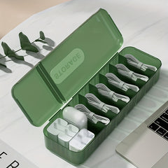 Desktop Data Cable Storage Box With Lid Wire Storage Artifact Mobile Phone