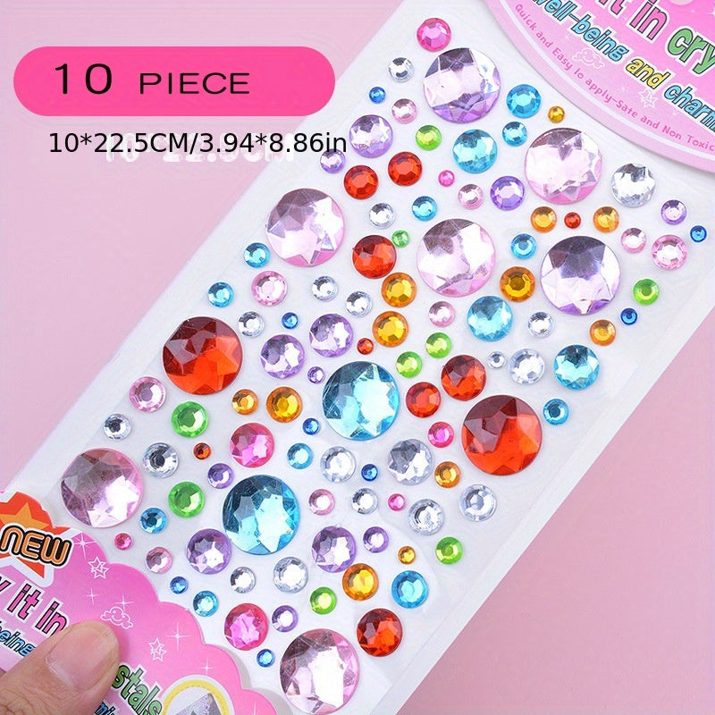 Children Girl Cartoon Crystal Stickers - Baby Princess Reward Gemstone