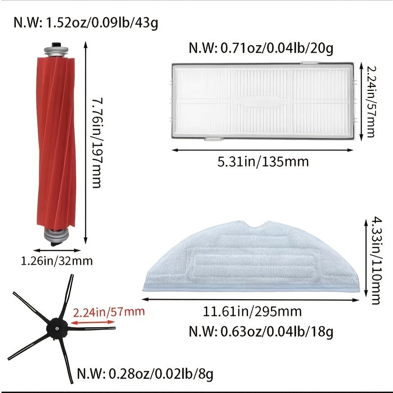 15pcs Replacement Kit for S7 T7S T7S Plus with Main Brush Side Brush