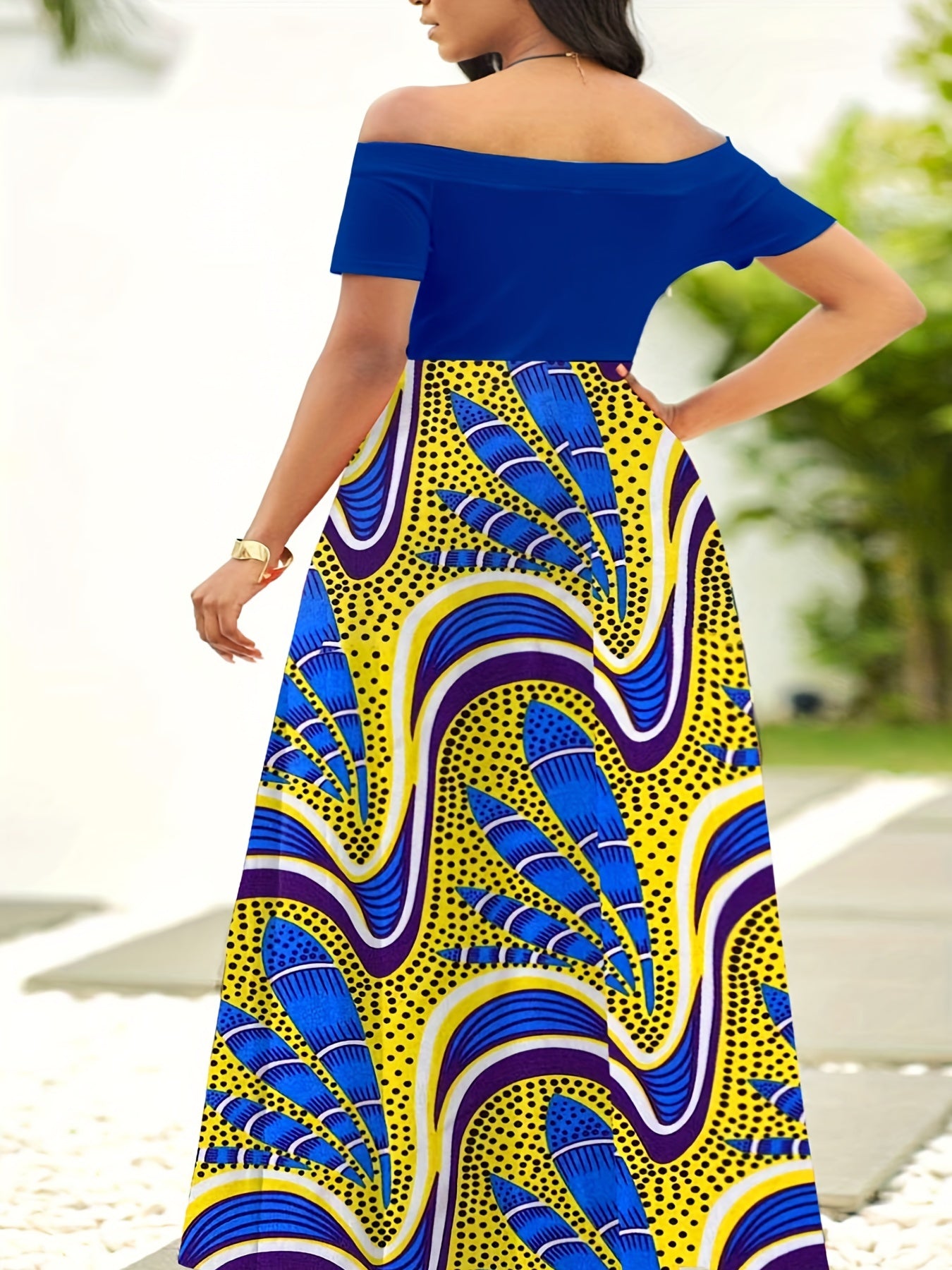 Floral Off Shoulder Maxi Dress Plus Size