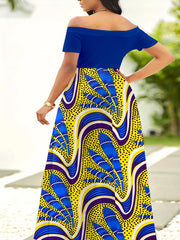 Floral Off Shoulder Maxi Dress Plus Size