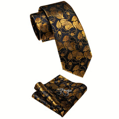 Men's Floral Jacquard Necktie Set - Business Party Wedding Gift