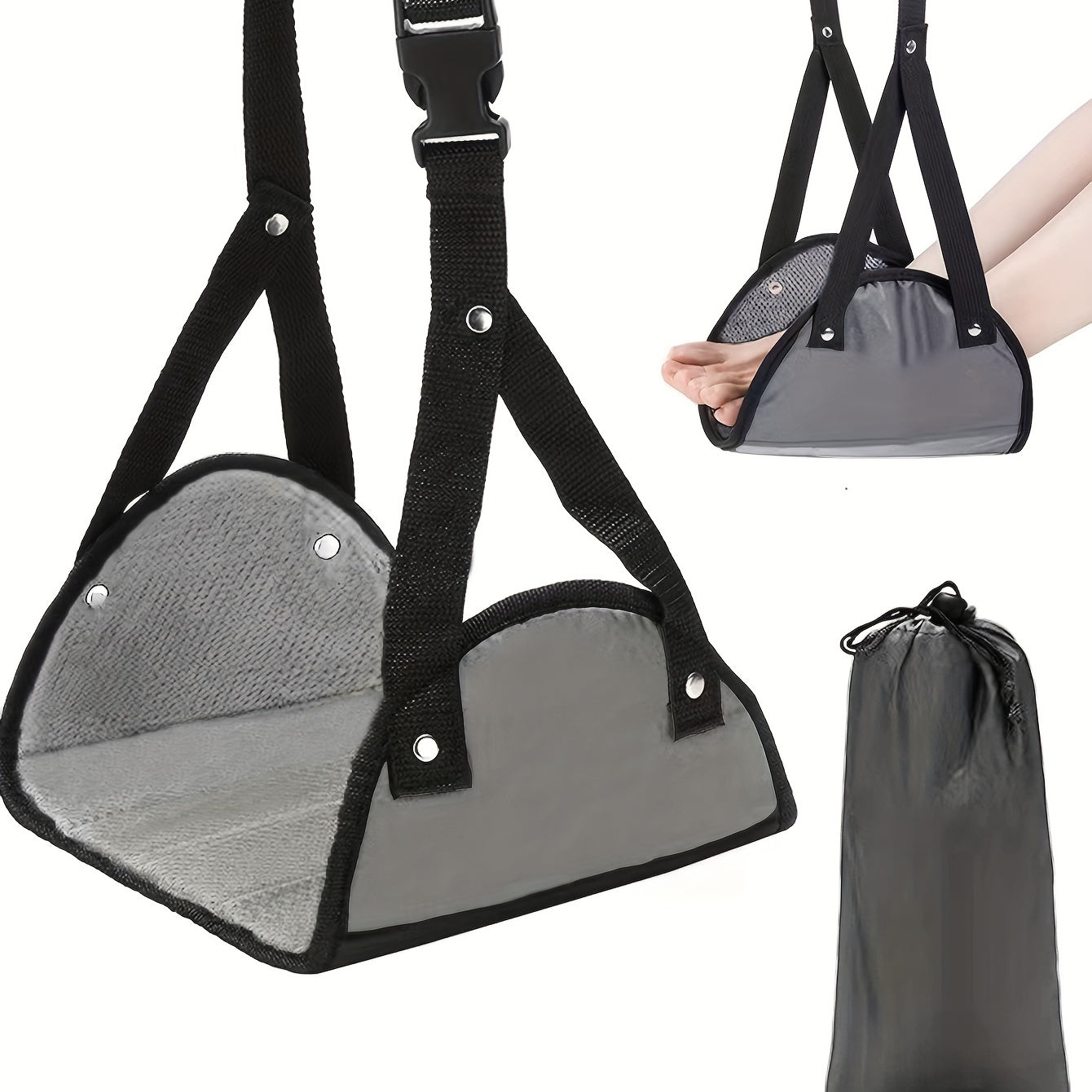 Travel Foot Rest Portable Airplane Foot Hammock Nylon Office Travel Accessories