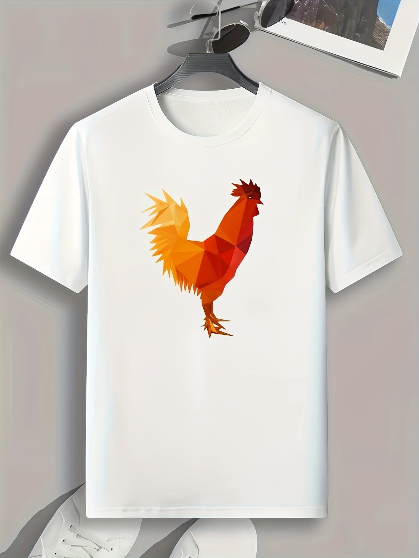 Chicken Print Men's Graphic T-Shirt for Summer