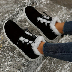 Women's Non-slip Thickened Snow Boots Lace Up Warm Snow Sneakers