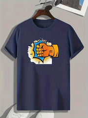 Fist Pattern Print Men's Sports T-shirt Graphic Tee