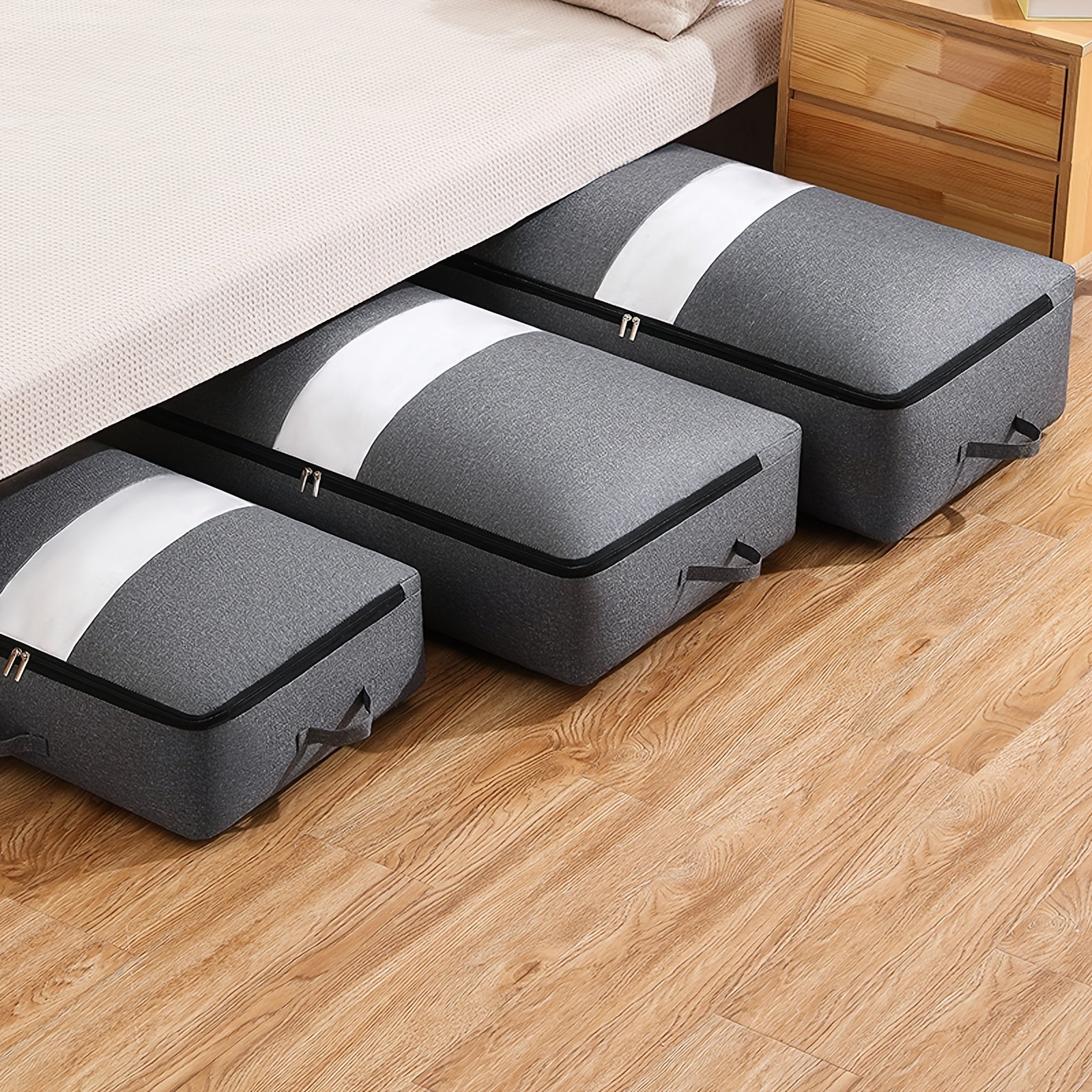 Bed Bottom Storage Bag Clothes Quilt Storage Bag With Transparent Window