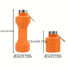 650ml Dumbbell Shaped Water Bottle Silicone Leakproof Cup