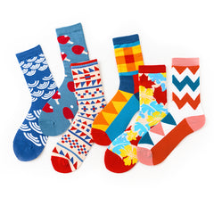 6 Pairs Funny Cozy Unisex Cotton Socks