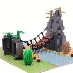 Blocks Drawbridge Set Mountain Jungle Forest Construction Building Bricks DIY