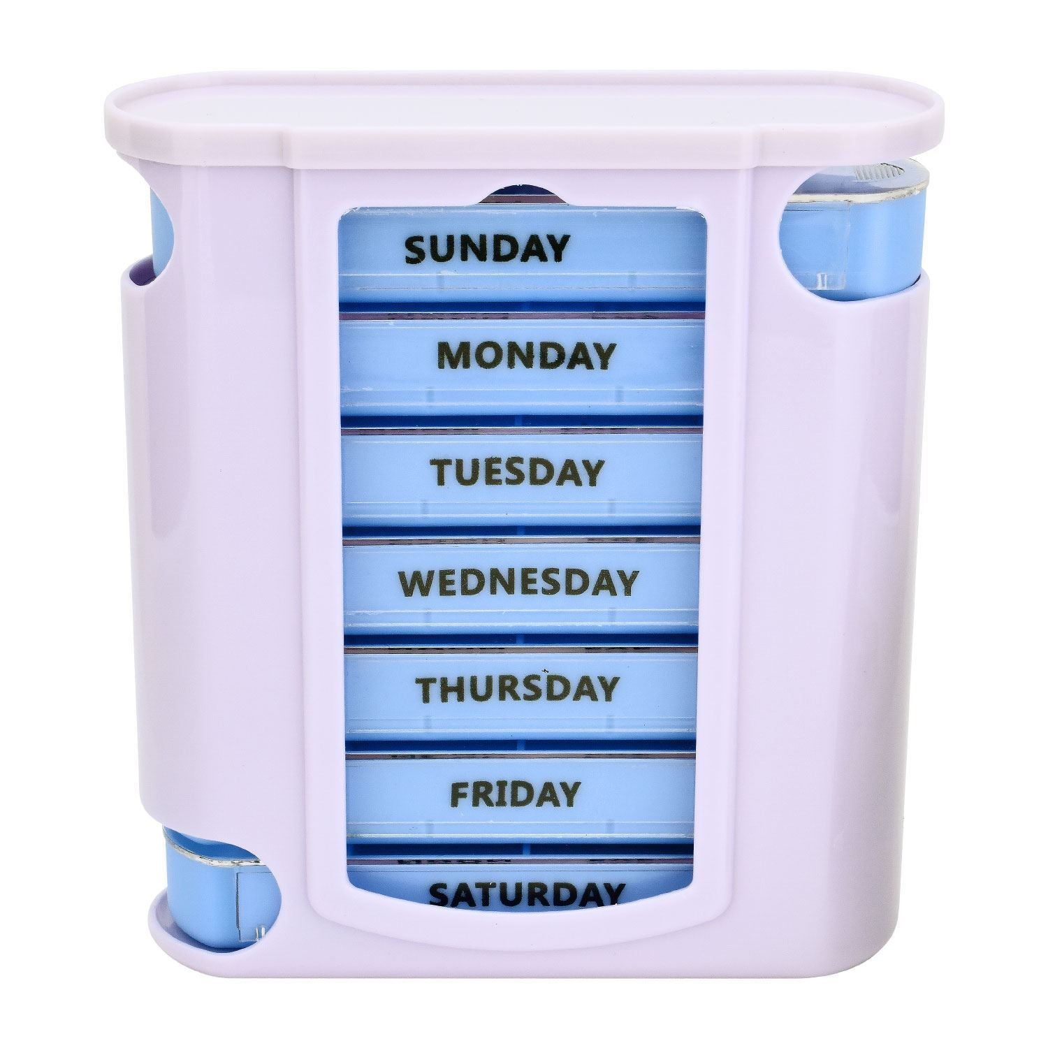 Weekly Pill Box Organizer with Transparent Compartments & Labels