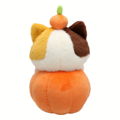 Pumpkin Cat Halloween Plush Stuffed Animal Toy Orange & Plush Pumpkin