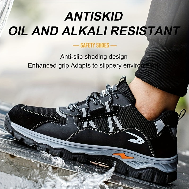 Men's Steel Toe Work Sneakers, Breathable Lace Up