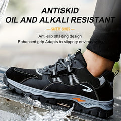 Men's Steel Toe Work Sneakers, Breathable Lace Up