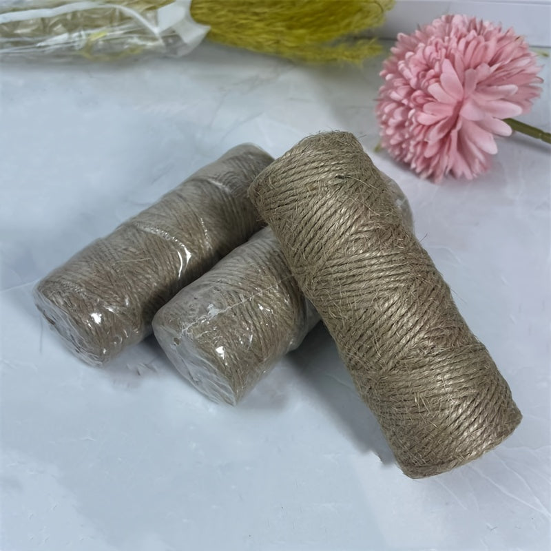 3 Pcs 50m Natural Jute Twine Hand Braided DIY String Ropes