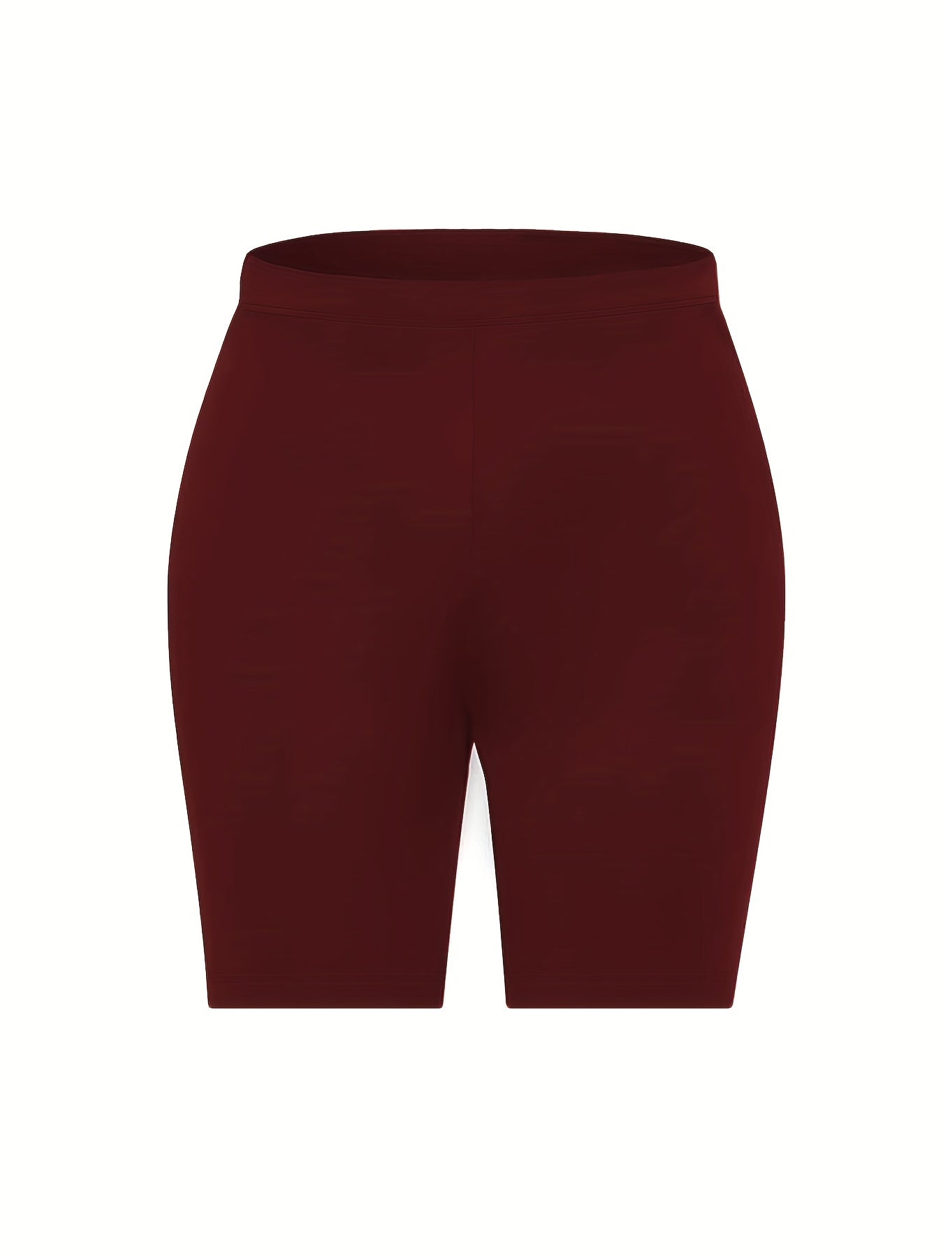 Casual Shorts Women's Plus Solid Elastic Waist High Stretch