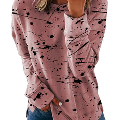 Graffiti Print Crew Neck Sweatshirt Long Sleeve Pullover