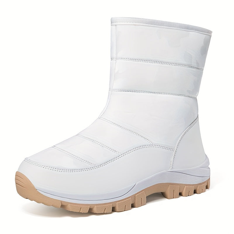 Women's Waterproof Snow Boots Faux Leather Winter Warm High Tube Hiking Boots
