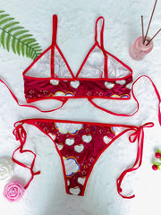 Galaxy Print Criss Cross Lingerie Set